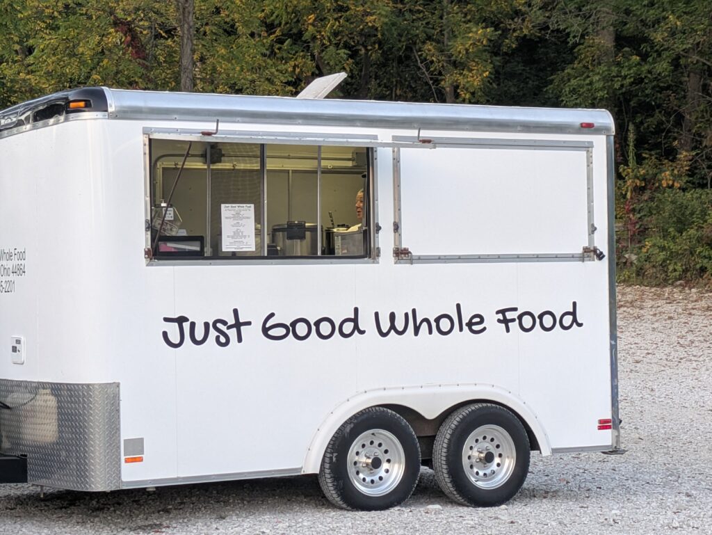 Tracy and Rachel at the Just Good Whole Food truck
