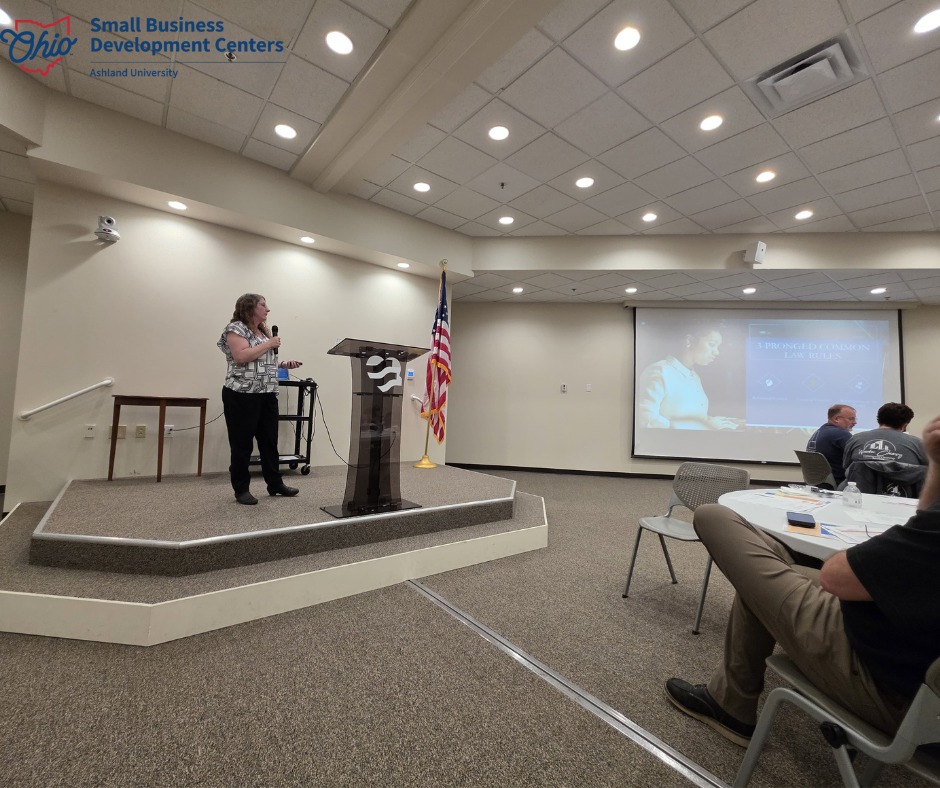 An SBDC advisor presenting an HR workshop to local business owners